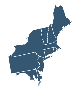 Map cutout of Central United States
